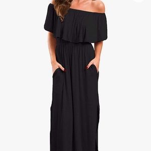 VICI black Off the shoulder maxi with pockets